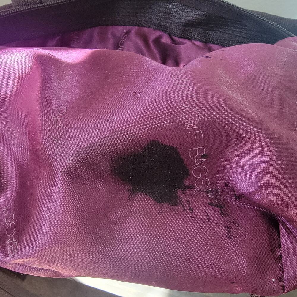 Maggie Bags Recycled Thick Seatbelt Webbing Tote Shoulder Bag Brown Purple 13x9‎ - Picture 11 of 16